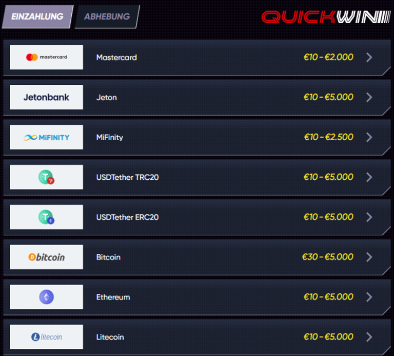 Quickwin Casino, Online Slots und Echtgeldspiele für Deutsche Spieler