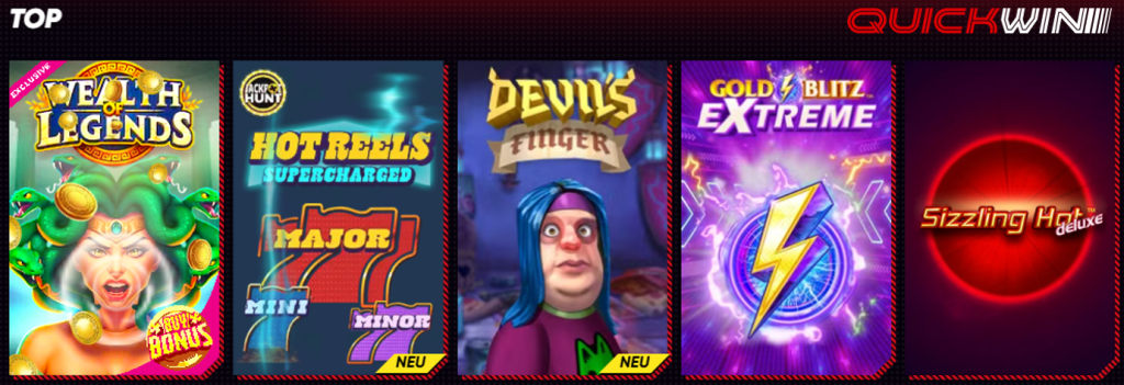 Sofortgewinnspiele bei quickwin casino